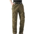 thumbnail image 2 of Men Cargo Pants Clearance Fall and Winter Multi Pocket Christmas Gift Solid Navy Pants for Men Size 2XL, 2 of 4
