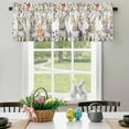 thumbnail image 6 of Easter Rabbits Valances for Windows, Watercolor Bunny Spring Red Yellow Blue Purple Floral Plant Valance Window Treatment Rod Pocket Short Curtains Valances for Kitchen Bathroom 54"W x18"L, 6 of 9