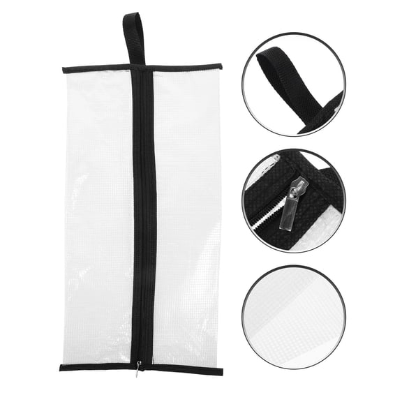 Minkissy Zippered Design Shoe Bag Black PVC Organizing Travel 1Pack