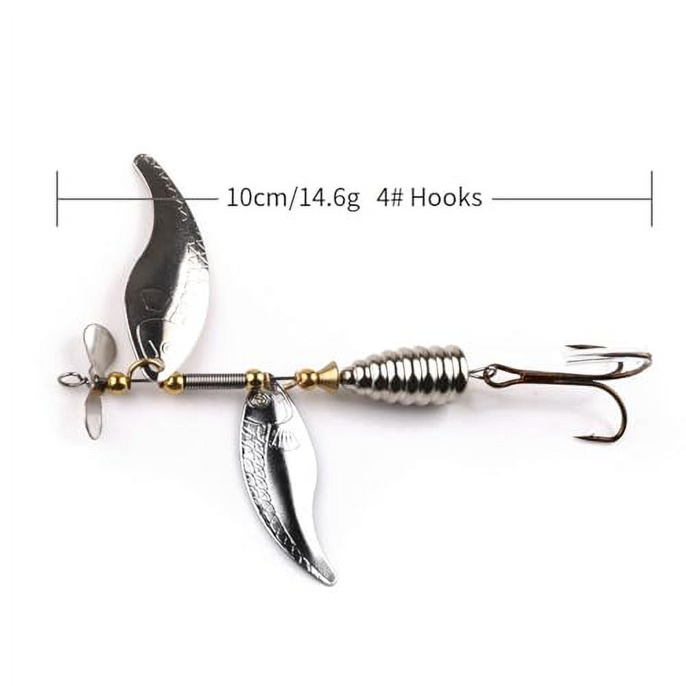 Fishing Lure Spinnerbaits, Bass Salmon Trout Hard Metal Spinner Baits Kit, HENGJIA 5PCS Fishing Spinner Kit Fishing Lures for Lake River Fishing,3.94in/0.51oz