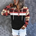 thumbnail image 4 of Sudaderas con capucha para mujer, sudadera con capucha azteca para mujer, suéter con estampado geométrico, camiseta de manga larga con cuello de tortuga, jersey con cordón, sudaderas con bolsillo Fridja fhghd3034, 4 of 7