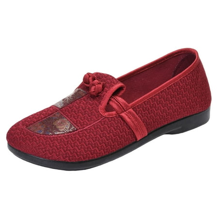 

SZXZYGS Shoes for Women Dressy Wide Width Ladies Simple Breathable Flat Bottom Comfortable Large Size Linen Retro Single Shoes Casual Shoes Cloth Shoes Half Slippers Easter Summer 2024