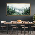 thumbnail image 4 of IDEA4WALL Extra Large Framed Canvas Print Wall Art Misty Pines Watercolor Serene Forest Landscape with Flying Birds Antique Retro Modern Art Decorative Relax/Calm for Home Decoration - 60"x30", 4 of 5
