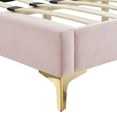 thumbnail image 6 of Platform Bed Frame, Twin Size, Velvet, Pink, Modern Contemporary Urban Design, Bedroom Master Guest Suite, 6 of 10