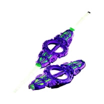 1Pc Led Lightsaber Toy - Retractable Double - Edged Laser Sword With Colorful Lights, Rotating Blade, Usb - C Rechargeable, Purple & Green Design - For ,