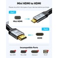 thumbnail image 2 of Adaptador de cable Highwings Mini HDMI a HDMI 4K 60 Hz, 3 pies, 2 of 7
