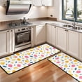 thumbnail image 3 of Kitchen Rugs Sets Of 2,Yellow Pink Lemon Fruit Leaves White Pattern Anti Fatigue Kitchen Mat Rugs Non Slip Washable,Decorative Kitchen Floor Mats for Kitchen,Sink,Laundry,17"x47"+17"x47", 3 of 5