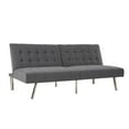 thumbnail image 4 of Naomi Home Futon Frames & Sets Tufted Split Back Futon Sofa Bed, Linen and Chrome, Gray, 4 of 16