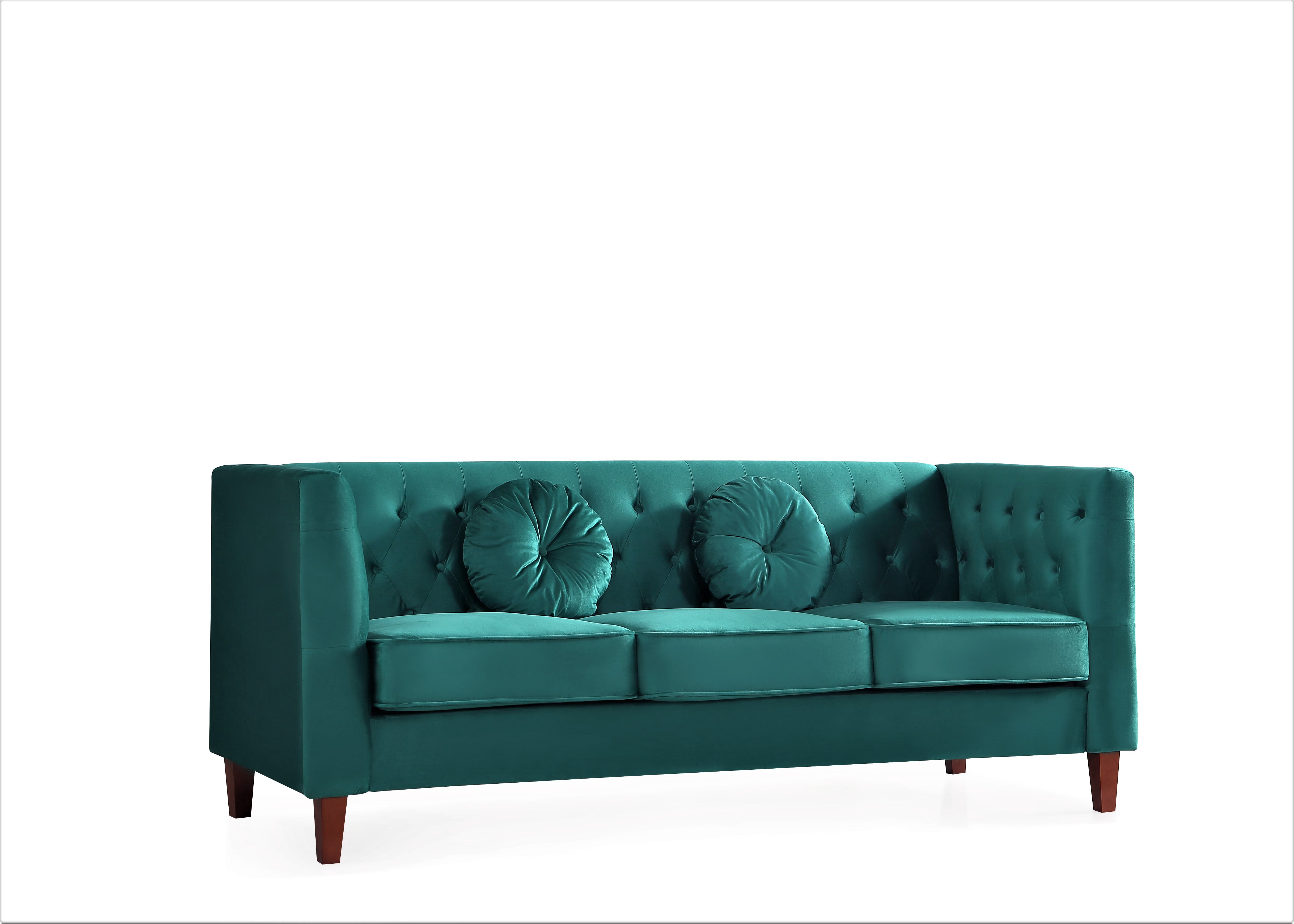 Uspridefurniture Fancher Kittleson Classic Chesterfield Sofa,Green