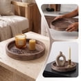 thumbnail image 5 of Round Distressed Wood Candle Tray, Rustic Farmhouse Decor for Coffee Table, Bathroom Vanity & Home Centerpieces, Candle Holder Tray Home Decor - 9.7 Inch, 5 of 7
