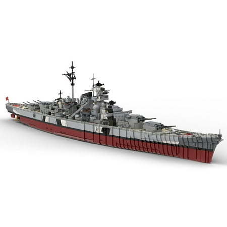 Moc Military Bismarck Warship Building Blocks Set Yamato Battle Ship Zeppelin Boat Collection Display Model Bricks Toy