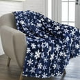 thumbnail image 4 of Uutvery Christmas Snowflake Fleece Throw Blanket Ultra Soft Plush Warm Cozy Lightweight For Sofa Bed Couch Camping Home Decor Holiday Gift 51.2x39.3 Blue, 4 of 6