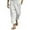 White, variant on hotojiny Men's Cotton Linen Pants Beach Casual Big and Tall Summer Pants Lightweight Elastic Waist Drawstring Trousers with Pockets