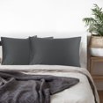 thumbnail image 2 of Funda de Almohada de 100% Algodón, Juego de 2 Suaves Transpirables Fundas Almohada con Cierre de Sobre, Fundas para Almohada para Dormitorio Hotel Moderno - Gris Oscuro, 51x91cm, 2 of 6