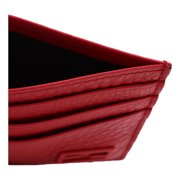 Fendi Red Calfskin Grained Leather Logo Card Case Wallet 7M0164