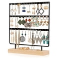 thumbnail image 1 of Earring Organizer Jewelry Display Stand, 3 Tier Earring Holder For Earrings Necklaces Bracelets And Rings, 66 Hole, 1 of 5