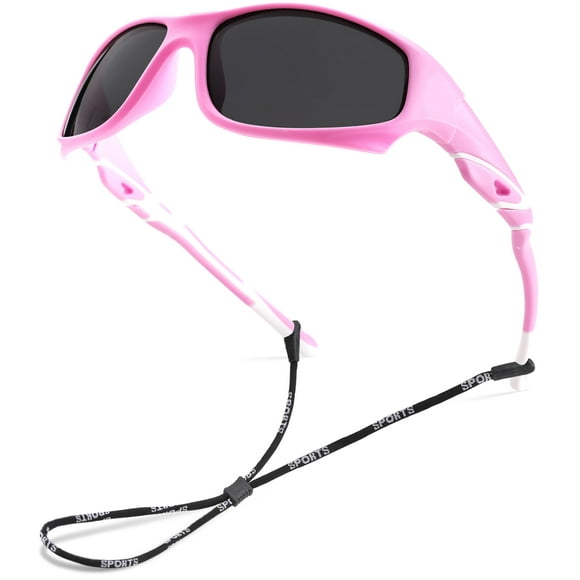 Gafas de Sol Polarizadas NULOOQ para Niños Edad 4-12 en Color Rosa Mate
