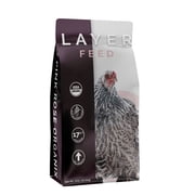 Pink Rose Organix Layer Crumb Feed, 40lbs - Non-GMO, High-Protein Poultry Feed for Healthy Hens & Nutritious Eggs, 17.5% Protein - USDA Certified Organic Blend, Soy & Corn-Free
