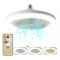 thumbnail image 2 of Ventiladores de Techo con Luces, con Mando a Distancia Ventiladores de Techo, 3 Niveles de Ajuste Brillo, 3 Velocidades, Con Función de Temporizador, para Cocina/Baño/Dormitorio, 2 of 5