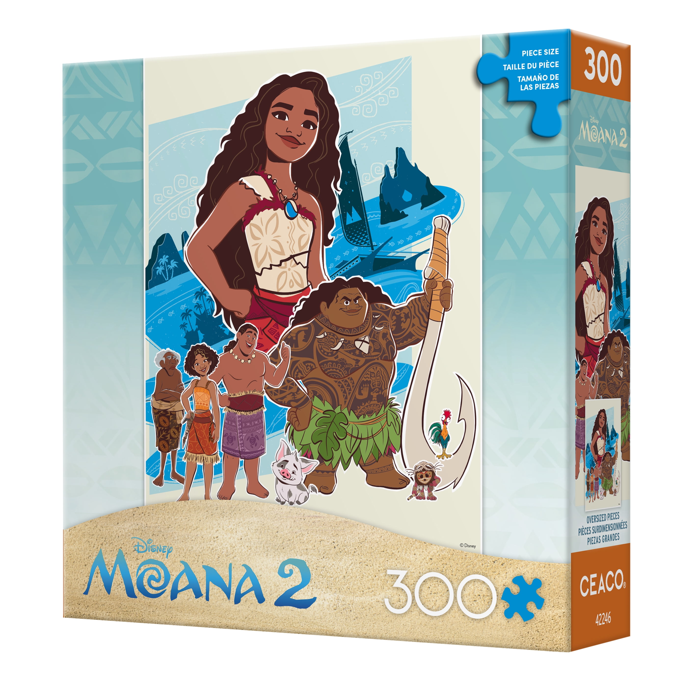 Ceaco Disney Moana 2 Ocean Illustration 300-Piece Interlocking Jigsaw Puzzle for Children Ages 14+