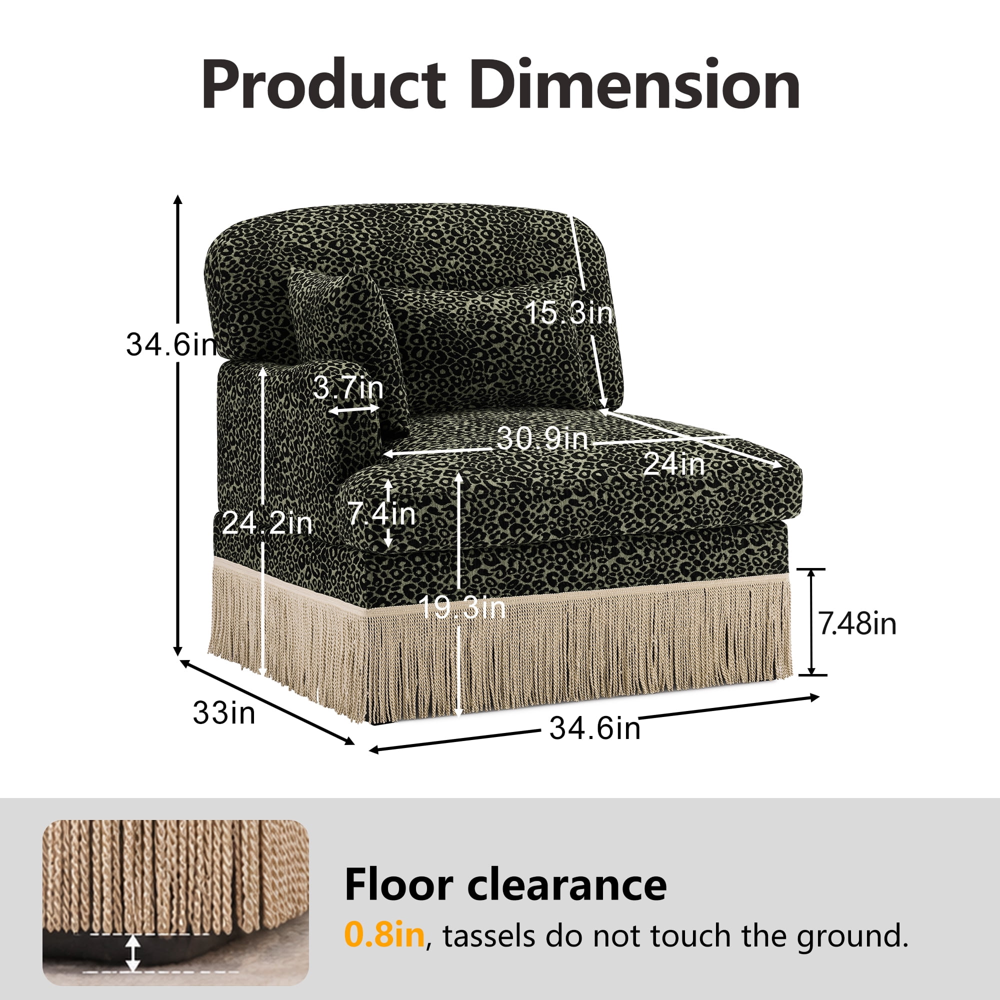 Modular Sectional Sofa Left Arm Chair Module, DIY Replacement Sofa Section, Custom Couch Piece