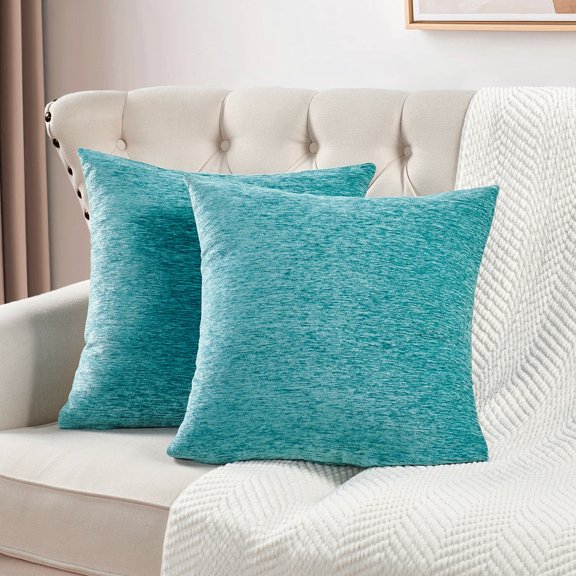 Home Soft Things Tanga Jacquard Chenille 2 Piece Throw Pillow Cover Set - Turquoise - 20" x 20"