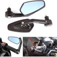 thumbnail image 2 of Motorcycle Handlebar Rearview Mirror Set,Acouto Motorcycle Bar End Mirror 1pair Handlebar Rearview Mirror Mount Clear Wide View Aluminum Alloy Handlebar Wing Mirrors for Motorbike, 2 of 8