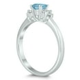 thumbnail image 2 of SZUL Women's 4MM Aquamarine and Diamond Cynthia Ring in 10K White Gold, 2 of 4