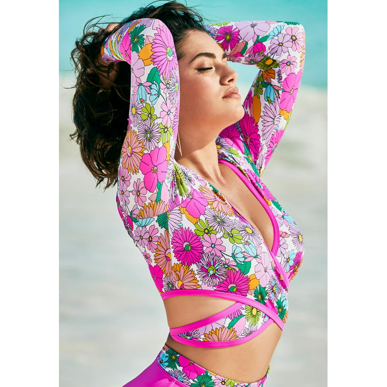 Swimsuits For All Women's Plus Size Wrap Front Bikini Top 20 Ocean Miami 