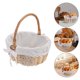 thumbnail image 5 of Cesta de flores tejida a mano con asa, cesta de pan de ratán natural con forro de tela, soporte multiusos para frutas, 5 of 7