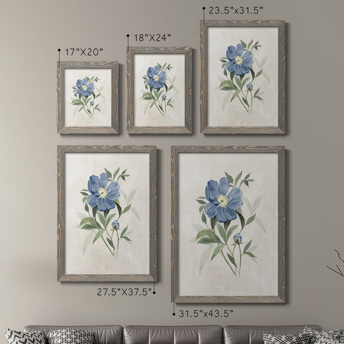 Farmhouse Periwinkle III - Premium Framed Canvas 2 Piece Set - Ready to Hang
