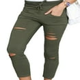thumbnail image 1 of Jeans Déchirés pour Femmes, Pantalon Skinny Fuselé, Pantalon Extensible, 1 of 6