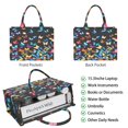 thumbnail image 2 of Large Capacity Tote Bag,Black Blue Yellow Butterfly Pattern Handbag Fashion Luxury Tote Bag,15.7"x13"x 5.1" Inches,Laptop Compatible, 2 of 6