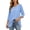 Light Blue, variant on Women's 3/16 Sleeve Ruffle Hem Tunic Tops Raglan Crew Neck Thin Shirt Loose Work Daily Blouses
