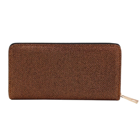 Premium Glitter Fabric Bling Continental Zip Around Wallet