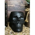 thumbnail image 6 of Set Of 2 Black And White Gothic Skull Skeleton Ceramic Votive Candle Oil Warmers, 6 of 7