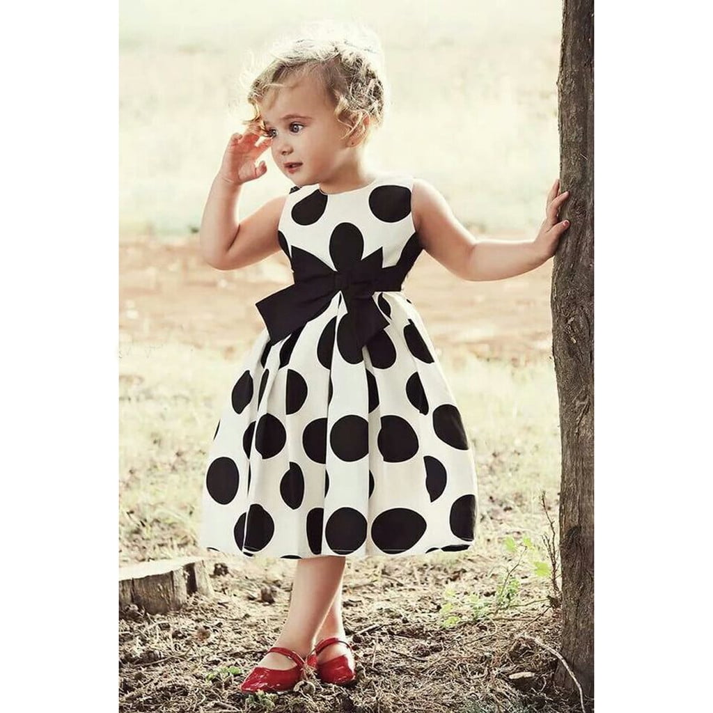 Pois Robe Rockabilly Enfant Robe De Fête Pour Bébé Fille, Robe