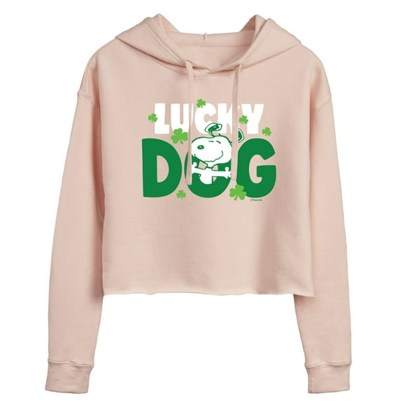 Peanuts - Snoopy Lucky Dog - Juniors Cropped Pullover Hoodie