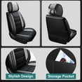 thumbnail image 4 of Customed For 2005-2023 Toyota Tacoma Crew Cab/Double Cab Front+Rear Seat Covers PU Leather,Black&Gray, 4 of 10