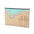 thumbnail image 2 of Fotbe Beach Footprint Reusable Cosmetic Bag Makeup Bag for Women Large Travel Cosmetic Pouch Girls' Make Up Organizer, 2 of 8