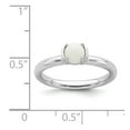 thumbnail image 2 of 2.5mm Sterling Silver Stackable Polished White Agate Ring - Size 9, 2 of 2