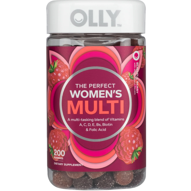 OLLY Women's Multi Vitamin Gummies with Biotin, Blissful Berry (200 ct