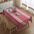 thumbnail image 2 of Red Christmas Geometric Snowflake Pattern Rectangle Tablecloth 60"x84",Waterproof Polyester Rectangle Table Cloth, Wipeable Spillproof Polyester Tablecloth for Dining, Camping, Indoor and Outdoor, 2 of 5