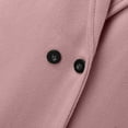 thumbnail image 4 of VEKDONE Womens Pea Coat Button Down Notch Neck Long Jackets Solid Color Wool Blend Overcoat Loose Fit Plus Size Soft Outerwear with Pockets, 4 of 5