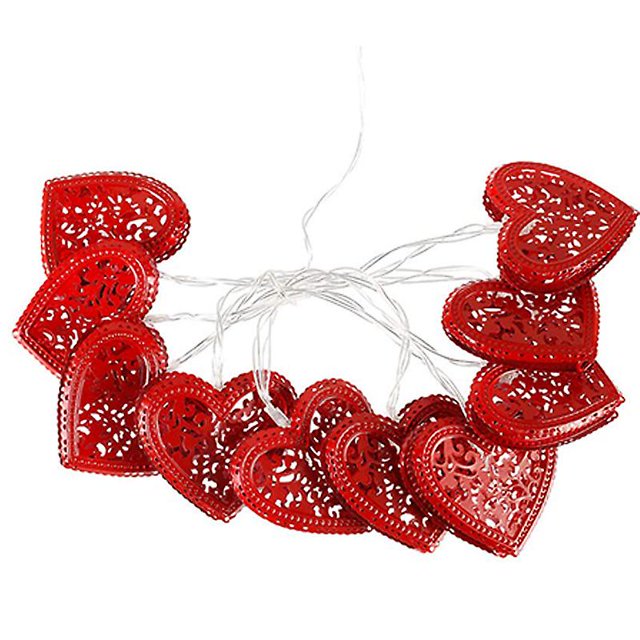 Cadena de Luces Decorativas DENGXMXG para El Día de San Valentín Forma de Corazón Luz de Hadas