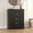 Black, variant on Treocho 4 Drawer Dresser, 36.6" Tall Wooden Chest of Drawers for Bedroom, Modern Fluted Design with Gold Metal Handles, White