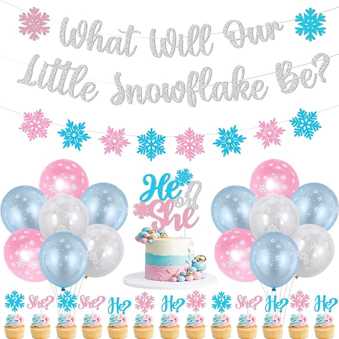 Set Di Decorazioni Per Baby Shower, Kit Di Forniture Per Feste Di Genere Che Rivela Include Lo Striscione Di Bandierina Per Baby Shower Palloncino Nero E Rosa E Blu