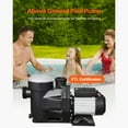 thumbnail image 2 of KFFKFF Above Ground Pool Pump, 2 HP, 135 GPM Max Flow Single Speed Swimming Pool Pump, 220V 3450 RPM 61 ft Max Head Lift with PP Shell Strainer Basket, 2 of 9