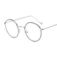 thumbnail image 1 of Qarigey Gafas redondas de metal para hombres y mujeres que bloquean los ojos de luz azul gafas anti luz azul gafas redondas Lentes Marco negro plateado., 1 of 6