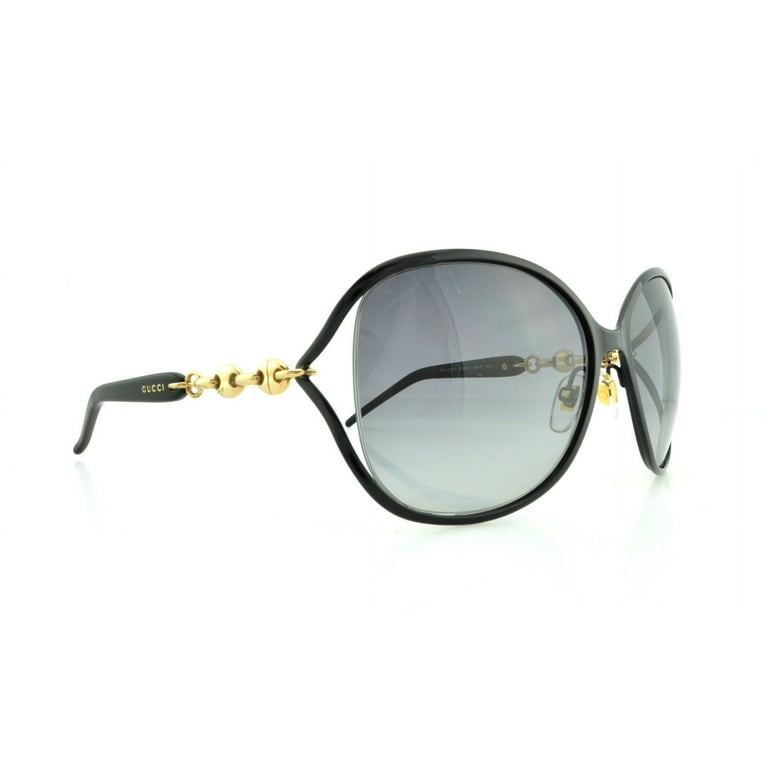 Gucci Women's GG 4250/S 4250S Black/Gold Temple Chain Cut Out Sunglasses  60mm